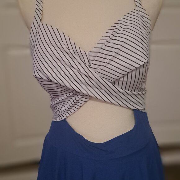 B2prity Cutout One Piece Swimsuit V Neck Wrap Tie Back Tummy Control XL NWT - Picture 2 of 9